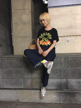 「ELEY KISHIMOTO（イーリーキシモト）のアイテム」を使った、monさん（レディース・156cm）の夏コーディネート