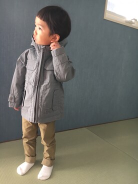 「babyGAP（babyGAP）のアイテム（その他アウター）」を使った、komaさん（キッズ・80cm）の秋コーディネート