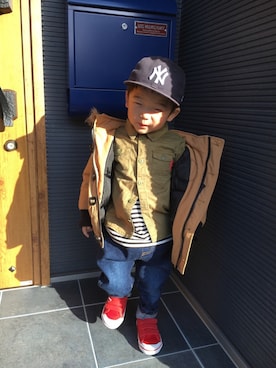 「2歳5ヶ月」｜「アイテム（その他アウター）」を使った、komaさん（キッズ・80cm）の秋コーディネート