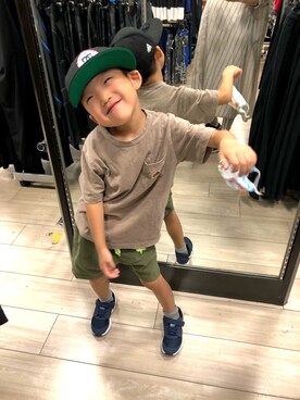 「DC（ディーシー）のアイテム（キャップ）」を使った、komaさん（キッズ・100cm）の夏コーディネート