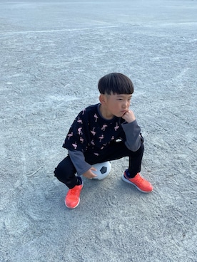 「サッカー」｜「アイテム（その他）」を使った、komaさん（キッズ・110cm）の春コーディネート