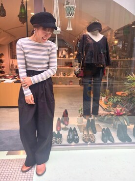 「RED CHOP WORKS（レッドチョップワークス）のアイテム（パンツ）」を使った、ゆいこさん（レディース・158cm）の秋コーディネート