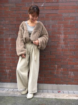 「RED CHOP WORKS（レッドチョップワークス）のアイテム（ジャケット/アウター）」を使った、ゆいこさん（レディース・158cm）の秋コーディネート