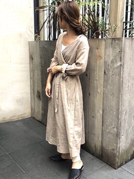「RED CHOP WORKS（レッドチョップワークス）のアイテム（ワンピース/ドレス）」を使った、ゆいこさん（レディース・158cm）の夏コーディネート