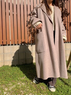 「TODAYFUL（トゥデイフル）のアイテム（ステンカラーコート）」を使った、ゆいこさん（レディース・158cm）の秋コーディネート