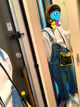 「BIG SMITH（ビッグスミス）のアイテム（サロペット/オーバーオール）」を使った、こともさん（メンズ・173cm）の冬コーディネート