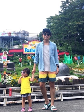 「としまえん」｜徳さんさん（メンズ・171cm）の夏コーディネート