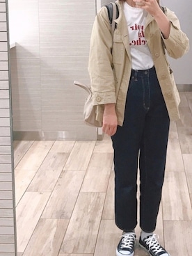 「ハイウエストストレートジーンズ」｜NICOさん（レディース・169cm）の春コーディネート