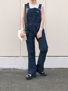 「スポサン」｜「アイテム（サロペット/オーバーオール）」を使った、mitaさん（レディース・155cm）の夏コーディネート