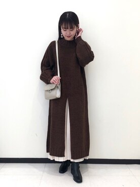 「PAGEBOY（ページボーイ）のハクミニショルダーBAG（ショルダーバッグ）」を使った、mitaさん（レディース・155cm）の冬コーディネート