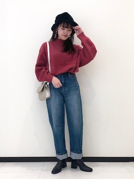 「PAGEBOY（ページボーイ）のハクミニショルダーBAG（ショルダーバッグ）」を使った、mitaさん（レディース・155cm）の冬コーディネート