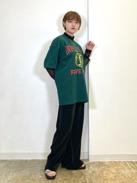 「PBLIM（ページボーイリム）の【PAGEBOYLIM】シアータートルインナー（Tシャツ/カットソー）」を使った、mitaさん（レディース・155cm）の夏コーディネート