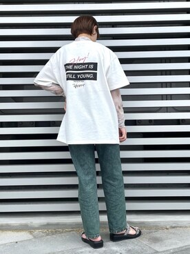「PBLIM（ページボーイリム）の【PAGEBOYLIM】シアータートルインナー（Tシャツ/カットソー）」を使った、mitaさん（レディース・155cm）の夏コーディネート