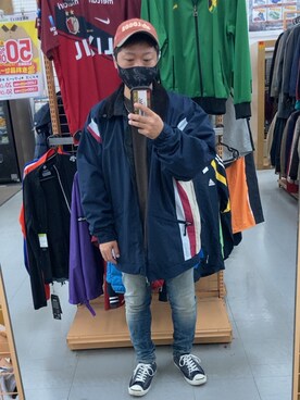 「LOGOS（ロゴス）のアイテム（キャップ）」を使った、TSUYOSHIさん（メンズ・163cm）の秋コーディネート