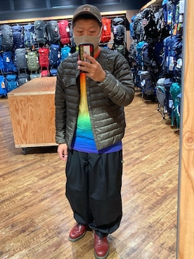 「THE NORTH FACE（ザノースフェイス）のアイテム（ノーカラージャケット）」を使った、TSUYOSHIさん（メンズ・163cm）の冬コーディネート