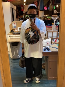 「BEN DAVIS（ベンデイビス）のアイテム（キャップ）」を使った、TSUYOSHIさん（メンズ・163cm）の春コーディネート