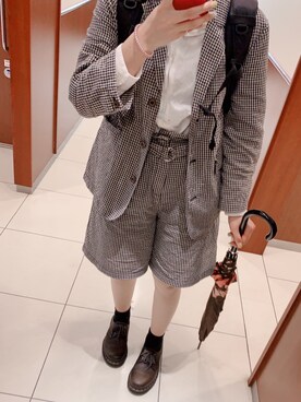 「POU DOU DOU（プードゥドゥ）のアイテム（ブルゾン）」を使った、Arareさん（レディース・156cm）の夏コーディネート