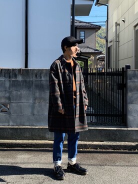 「JOURNAL STANDARD（ジャーナルスタンダード）のアイテム（ステンカラーコート）」を使った、ノエルさん（メンズ・158cm）の秋コーディネート