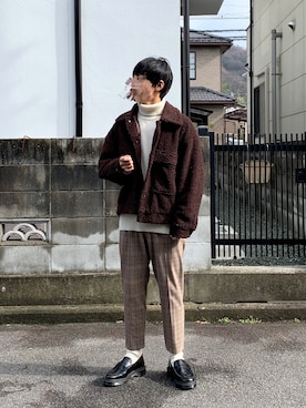 「MONKEY TIME（モンキータイム）のアイテム（ブルゾン）」を使った、ノエルさん（メンズ・158cm）の冬コーディネート