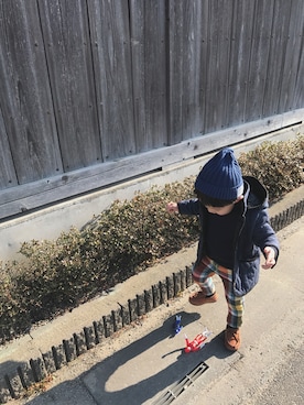 「キルティングコート」｜チョミ吉さん（キッズ・90cm）の冬コーディネート