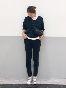「HANES（ヘインズ）の【Hanes FOR BIOTOP】Sleeveless T-Shirts（Tシャツ/カットソー）」を使った、PATAZOさん（レディース・163cm）の秋コーディネート