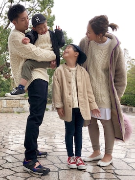 「CIAOPANIC TYPY（チャオパニックティピー）のケーブルプルオーバーニット（ニット/セーター）」を使った、PATAZOさん（レディース・163cm）の冬コーディネート