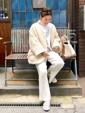 「JOURNAL STANDARD（ジャーナルスタンダード）の【GOOD GRIEF/グッド・グリーフ】クルーネックスウェット（スウェット）」を使った、PATAZOさん（レディース・163cm）の冬コーディネート