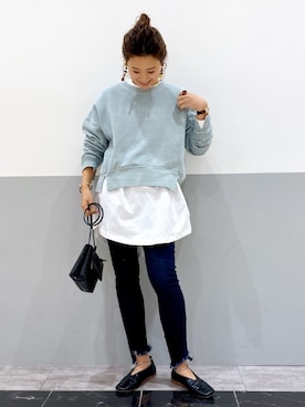 「アイテム（スウェット）」を使った、PATAZOさん（レディース・163cm・30代）の冬コーディネート