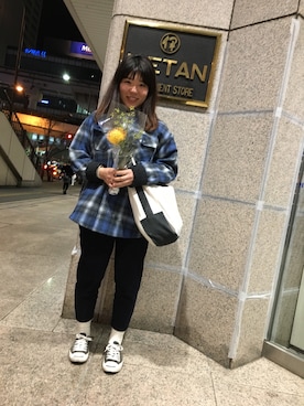 「PENDLETON（ペンドルトン）のアイテム（その他アウター）」を使った、ゆみ  だつさん（レディース・157cm）の冬コーディネート