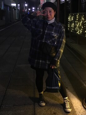「PENDLETON（ペンドルトン）のアイテム（その他アウター）」を使った、ゆみ  だつさん（レディース・157cm）の冬コーディネート