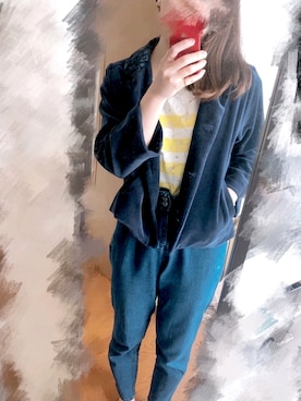 「Design Tshirts Store graniph（デザイン　ティーシャツ　ストア　グラニフ）のアイテム（ジャケット/アウター）」を使った、momoさん（レディース・158cm）の春コーディネート