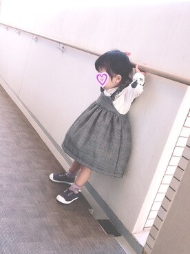 「やっぱりストリートが好き」｜「アイテム（サロペット/オーバーオール）」を使った、emakiti ☃︎☁︎✧さん（キッズ・90cm）の秋コーディネート