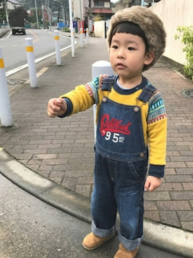 「フリンジ」｜「アイテム（オールインワン・サロペット）」を使った、♡PON♡さん（キッズ・100cm）の秋コーディネート