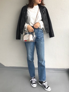 「ハイウエストストレートジーンズ」｜M.mさん（レディース・163cm）の春コーディネート