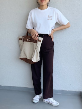「ヤングアンドオルセン」｜「アイテム（パンツ）」を使った、M.mさん（レディース・163cm）の春コーディネート