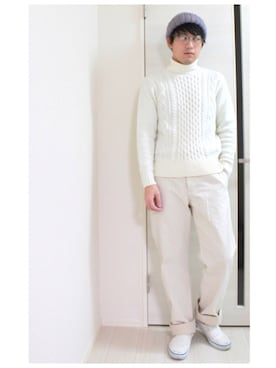 「アイテム（ニットキャップ/ビーニー）」を使った、またたびさん（メンズ・173cm）の冬コーディネート