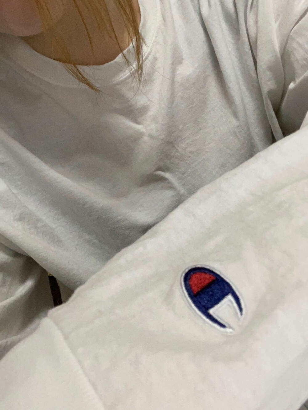 「Championのアイテム（Tシャツ/カットソー、ホワイト系）」を使った、ぽんさん（レディース・162cm）の夏コーディネートの1枚目の写真