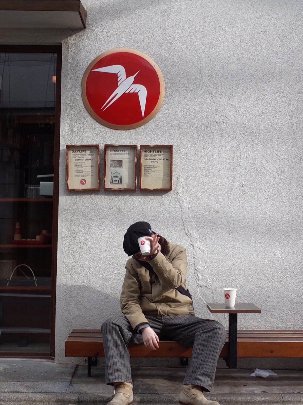 「fuglen、freewheelers、The Real McCoy's、RED WING」｜「THE REAL McCOY'Sのアイテム（トップス、ベージュ系）」を使った、Terayamaさん（メンズ・165cm）の秋コーディネートの1枚目の写真