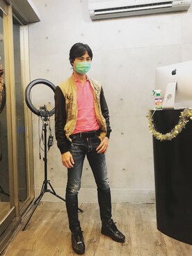 「DSQUARED2（ディースクエアード）のアイテム（ブルゾン）」を使った、sermanさん（メンズ・176cm）の冬コーディネート