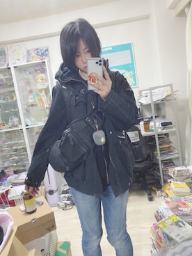 「hatra（ハトラ）のアイテム（ジャケット/アウター）」を使った、うしじまいい肉さん（レディース・160cm）の秋コーディネート