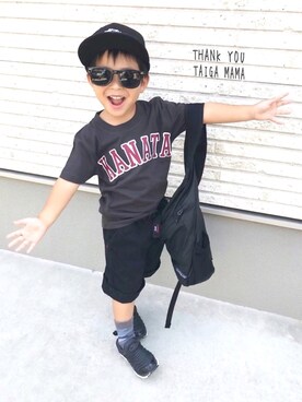 「Kiitos（キートス）のアイテム」を使った、KANATAさん（キッズ・100cm）の夏コーディネート