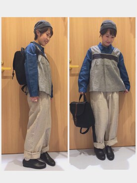「アイテム（スリッポン）」を使った、井ノ口さん（レディース・152cm・20代）の春コーディネート