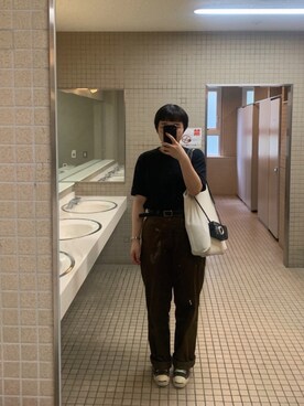 「CASIO」｜「アイテム（チノパンツ）」を使った、coさん（レディース・160cm）の夏コーディネート