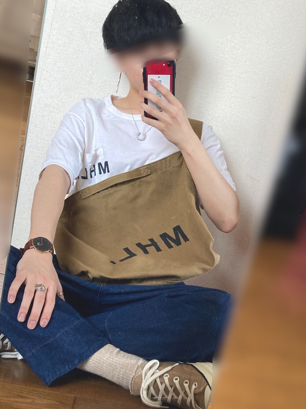 別注ロゴTシャツ／MHL.