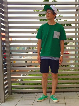 「SIMPLICITE　PLUS（シンプリシテプリュス）のアイテム」を使った、kimukenさん（メンズ・175cm）の夏コーディネート