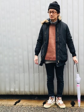 「アイテム（レッグウェア）」を使った、kimukenさん（メンズ・175cm）の冬コーディネート