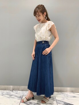 「JILL STUART（ジルスチュアート）のアイテム（パンツ）」を使った、Honokaさん（レディース・156cm）の夏コーディネート