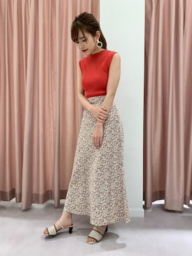 「レッドコーデ」｜「アイテム（アクセサリー）」を使った、Honokaさん（レディース・156cm）の夏コーディネート