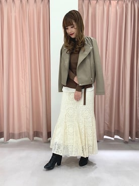 「JILL STUART（ジルスチュアート）のアイテム（ブルゾン）」を使った、Honokaさん（レディース・156cm）の夏コーディネート