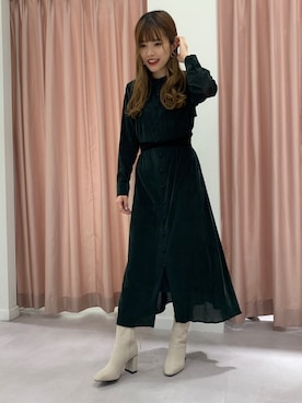「JILL STUART（ジルスチュアート）のアイテム（シャツワンピース）」を使った、Honokaさん（レディース・156cm）の秋コーディネート